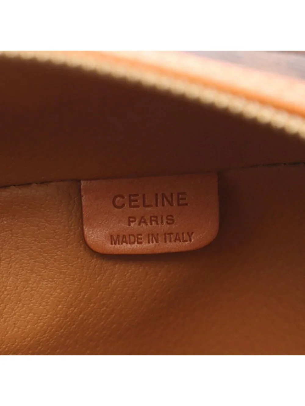 Celine Handbag Macadam Brown Canvas Leather Vanity Bag